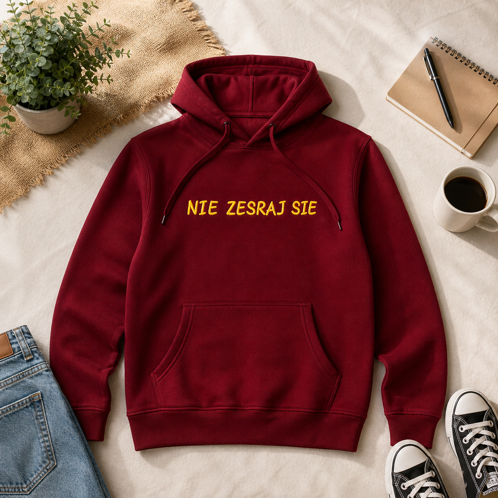 Bluza z własnym tekstem haftu 3D